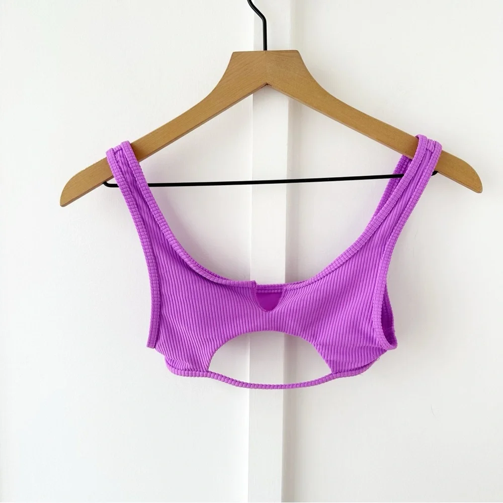 FRANKIE’S BIKINIS purple Cole ribbed bikini